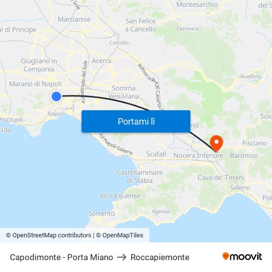 Capodimonte - Porta Miano to Roccapiemonte map