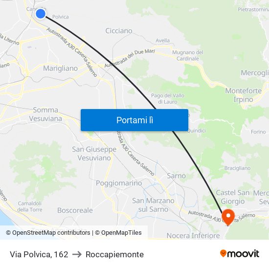 Via Polvica, 162 to Roccapiemonte map