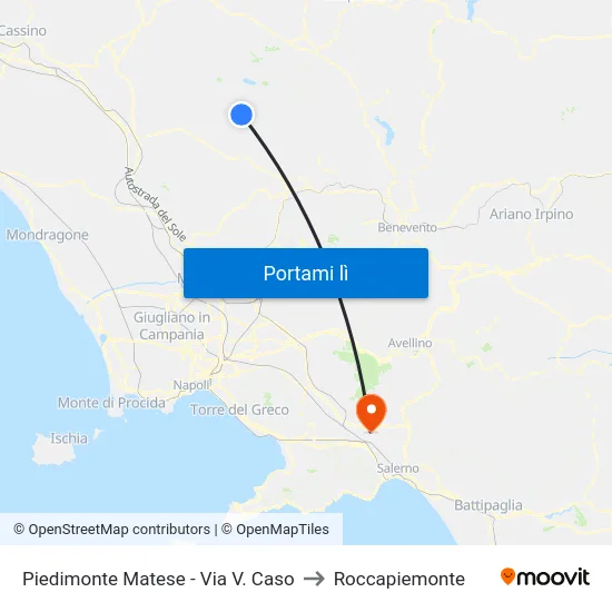 Piedimonte Matese - Via V. Caso to Roccapiemonte map