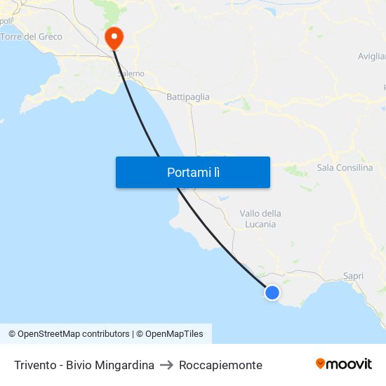 Trivento - Bivio Mingardina to Roccapiemonte map