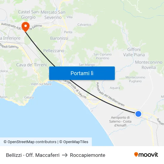 Bellizzi - Off. Maccaferri to Roccapiemonte map