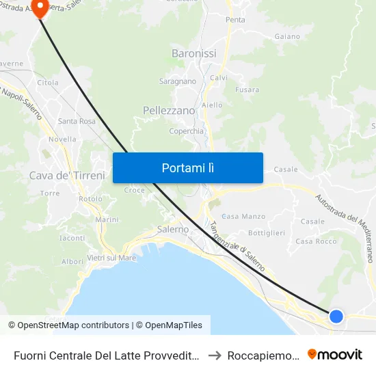 Fuorni Centrale Del Latte Provveditorato to Roccapiemonte map