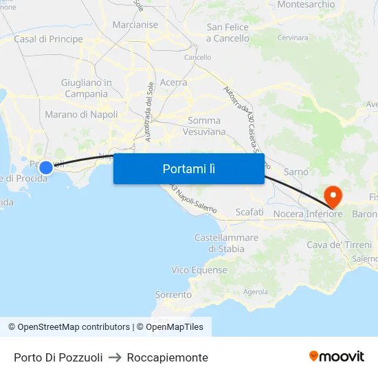 Porto Di Pozzuoli to Roccapiemonte map