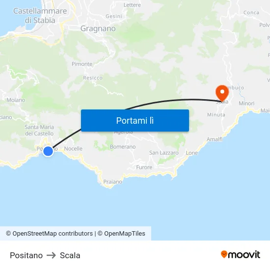 Positano to Scala map