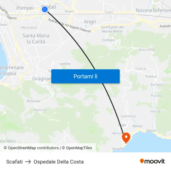 Scafati to Ospedale Della Costa map