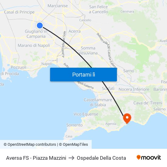 Aversa FS - Piazza Mazzini to Ospedale Della Costa map