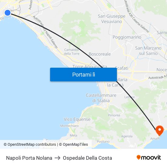 Napoli Porta Nolana to Ospedale Della Costa map
