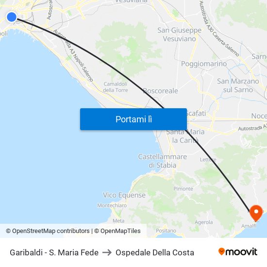 Garibaldi - S. Maria Fede to Ospedale Della Costa map