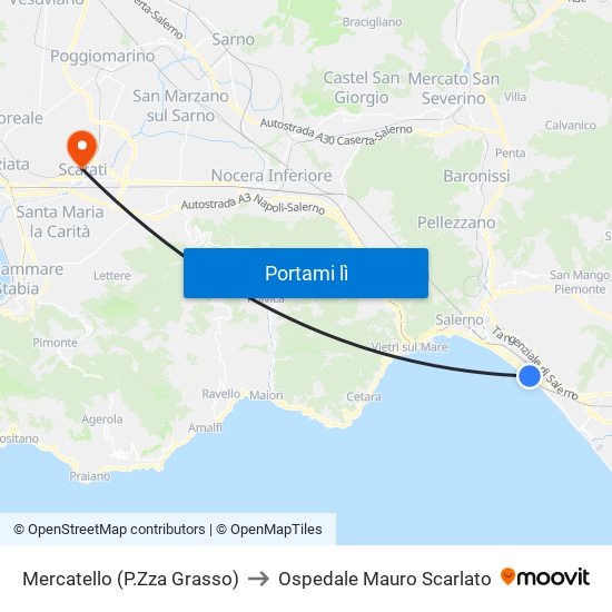 Mercatello (P.Zza Grasso) to Ospedale Mauro Scarlato map