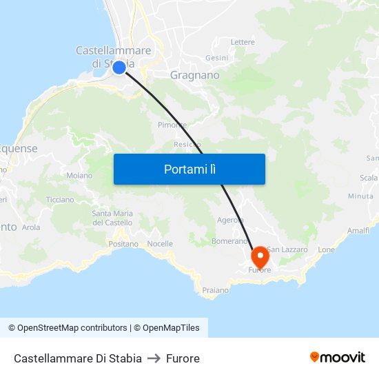 Castellammare Di Stabia to Furore map