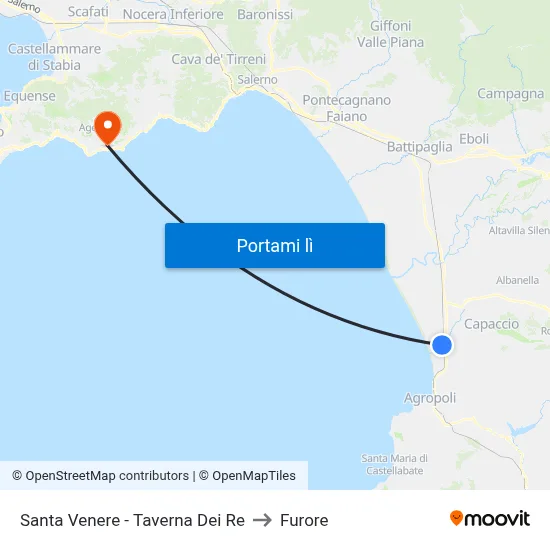 Santa Venere - Taverna Dei Re to Furore map