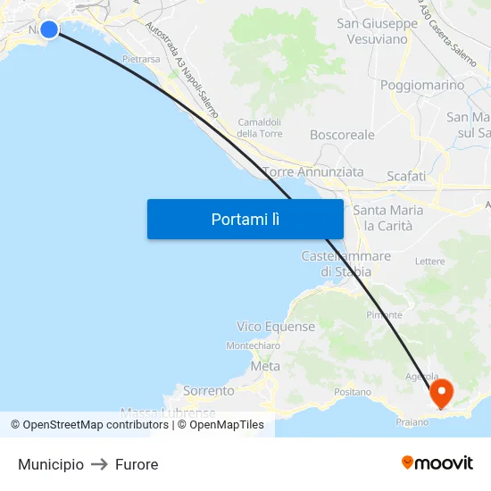 Municipio to Furore map