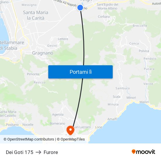 Dei Goti 175 to Furore map
