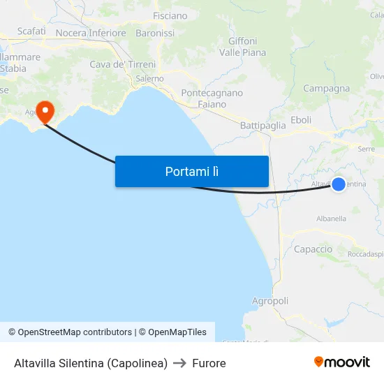 Altavilla Silentina (Capolinea) to Furore map