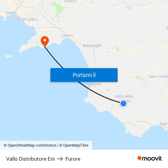 Vallo Distributore Eni to Furore map