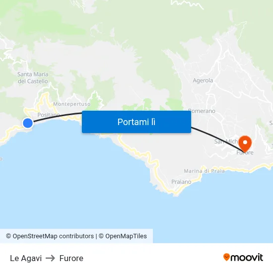 Le Agavi to Furore map