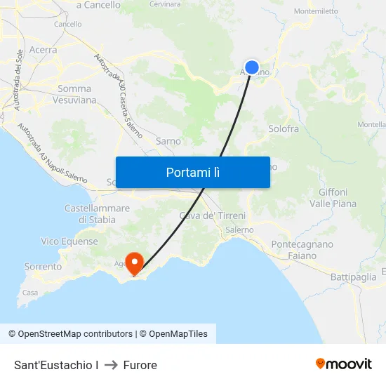 Sant'Eustachio I to Furore map