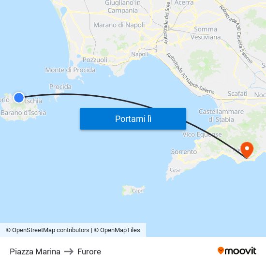 Piazza Marina to Furore map