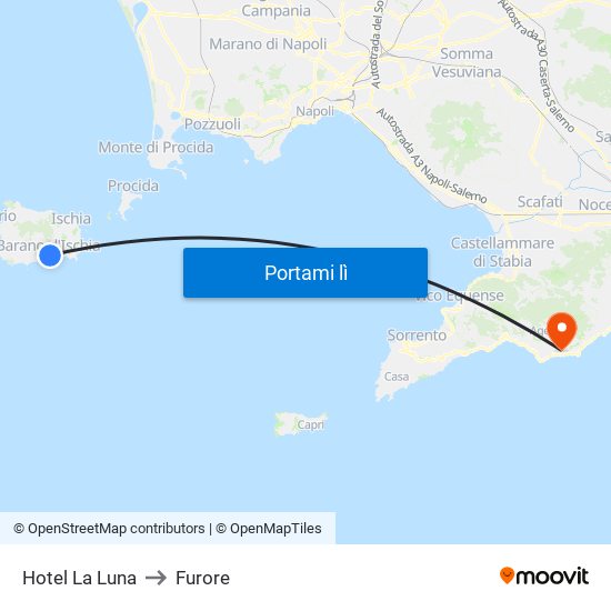 Hotel La Luna to Furore map