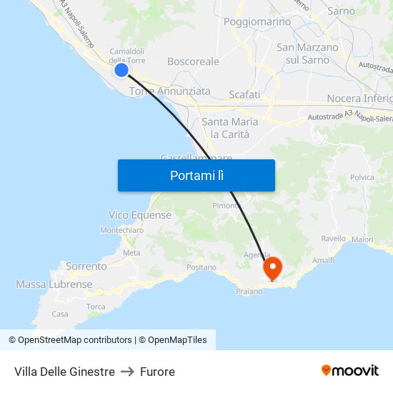 Villa Delle Ginestre to Furore map