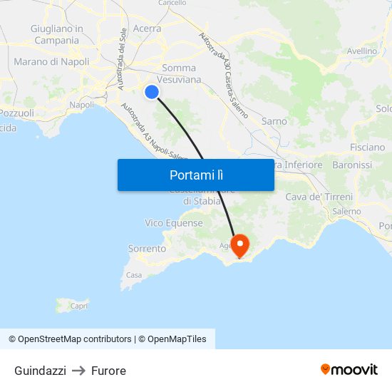 Guindazzi to Furore map