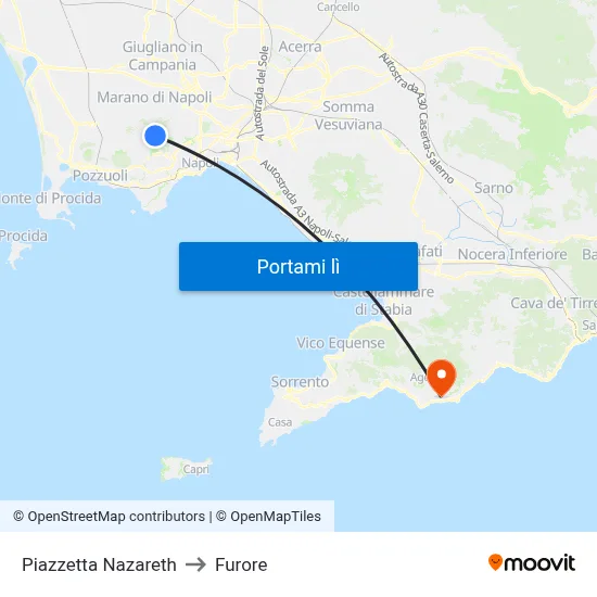 Piazzetta Nazareth to Furore map
