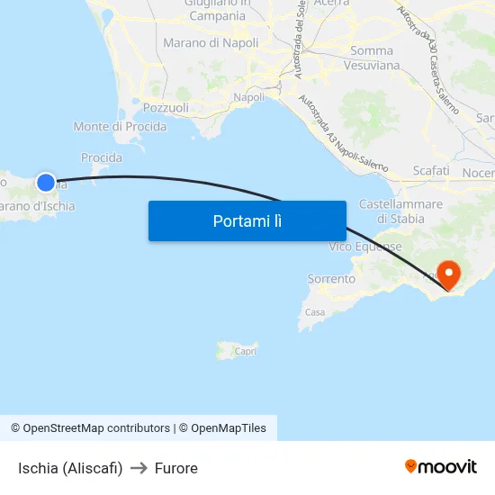 Ischia (Aliscafi) to Furore map