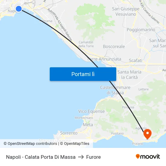 Napoli - Calata Porta Di Massa to Furore map