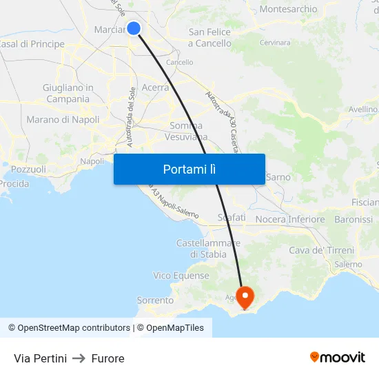 Via Pertini to Furore map