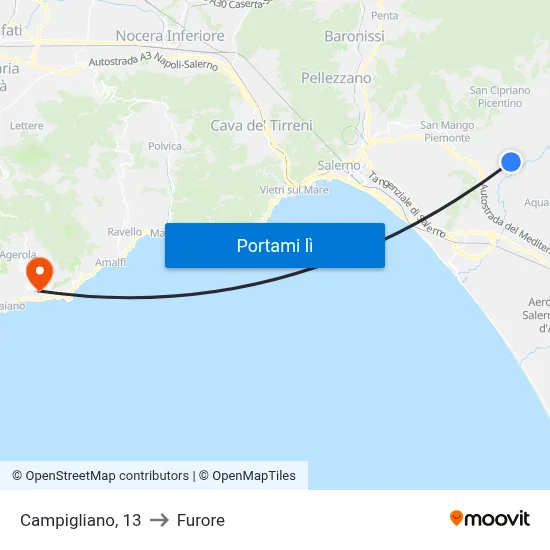 Campigliano, 13 to Furore map