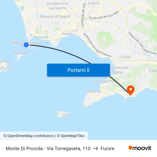 Monte Di Procida - Via Torregaveta, 110 to Furore map