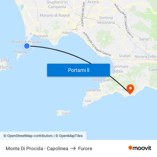 Monte Di Procida - Capolinea to Furore map