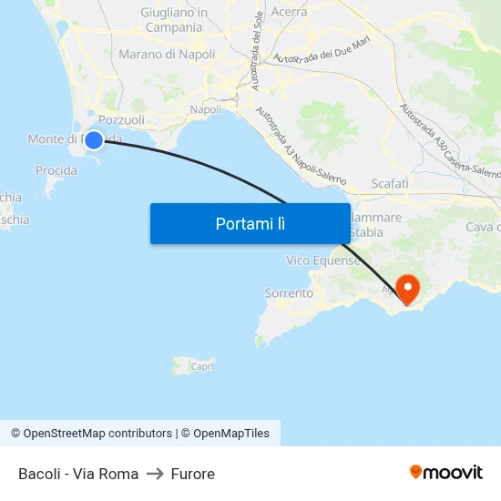 Bacoli - Via Roma to Furore map