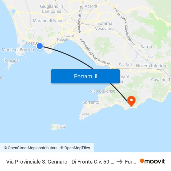 Via Provinciale S. Gennaro - Di Fronte Civ. 59 (Rif. Civ. 60) to Furore map