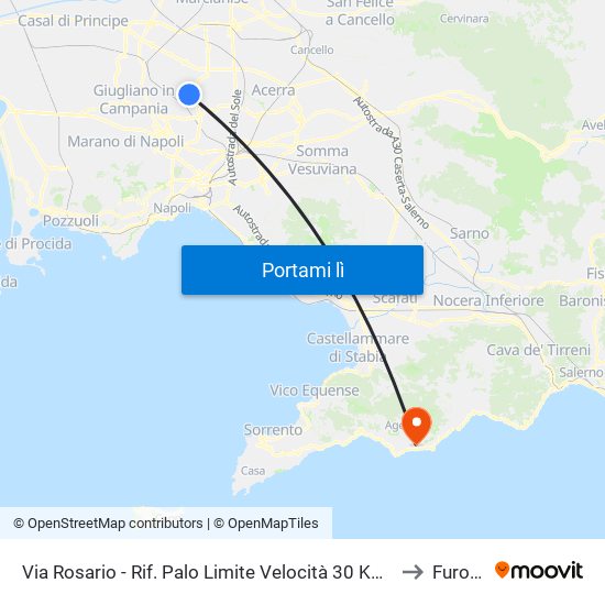 Via Rosario - Rif. Palo Limite Velocità 30 Kmh to Furore map