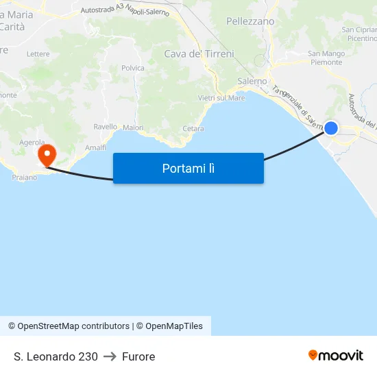 S. Leonardo 230 to Furore map