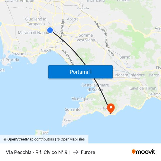 Via Pecchia - Rif. Civico N° 91 to Furore map