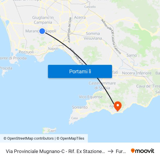 Via Provinciale Mugnano-C - Rif. Ex Stazione Alifana to Furore map