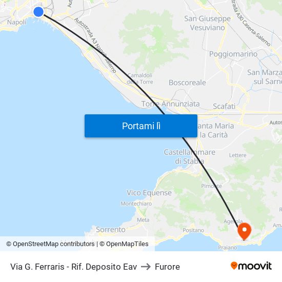 Via G. Ferraris - Rif. Deposito Eav to Furore map