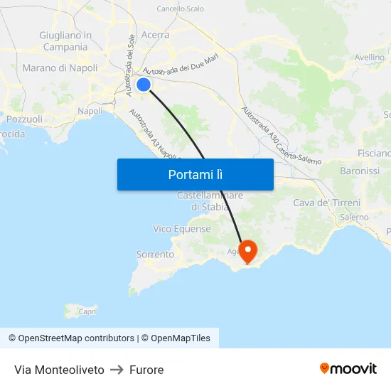 Via Monteoliveto to Furore map