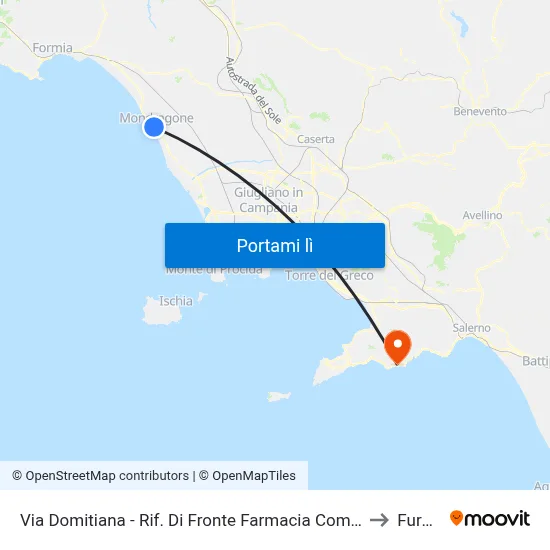 Via Domitiana - Rif. Di Fronte Farmacia Comunale to Furore map