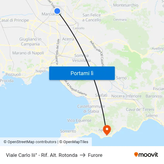 Viale Carlo Iii° - Rif. Alt. Rotonda to Furore map