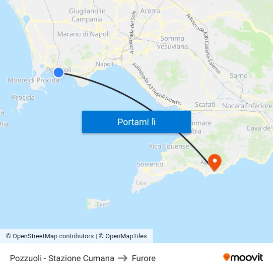 Pozzuoli - Stazione Cumana to Furore map