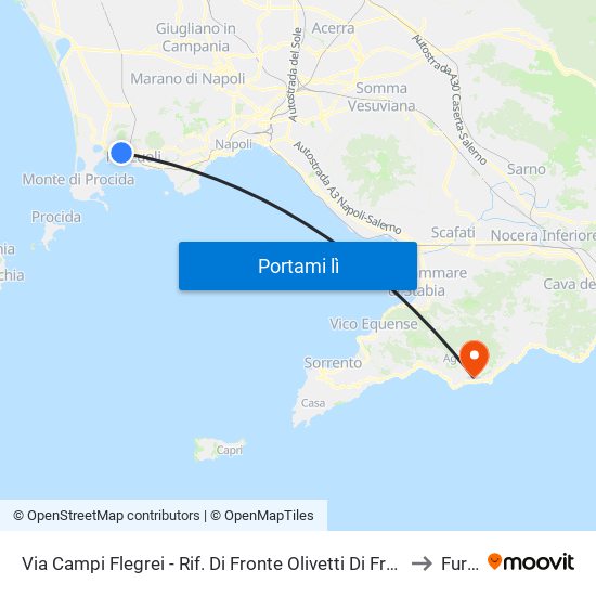 Via Campi Flegrei - Rif. Di Fronte Olivetti Di Fronte Palina N° 3546 to Furore map