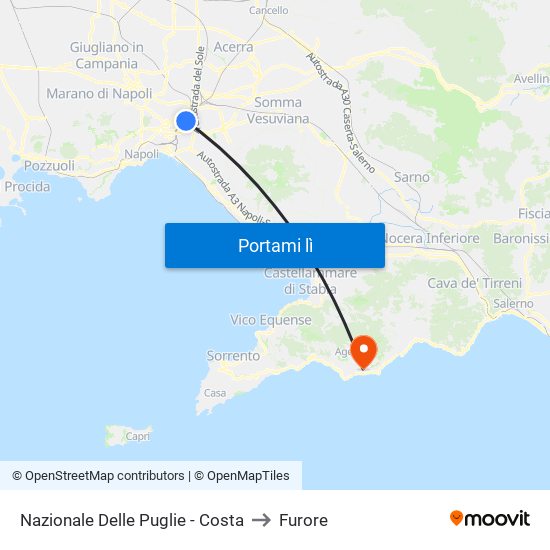 Nazionale Delle Puglie - Costa to Furore map