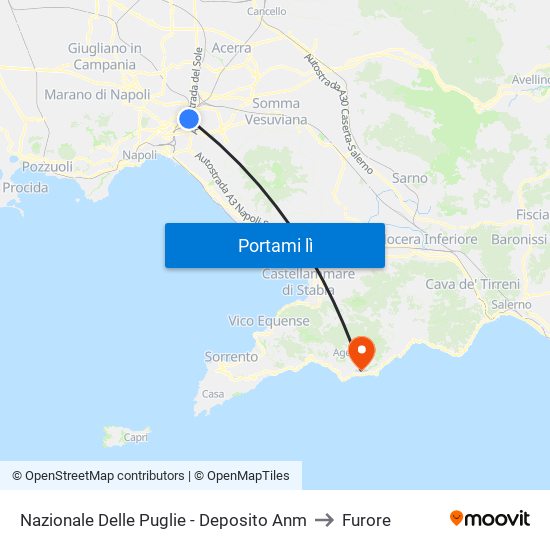 Nazionale Delle Puglie - Deposito Anm to Furore map