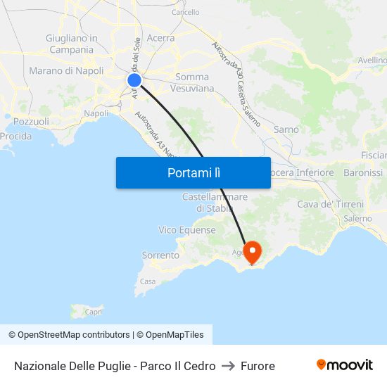 Nazionale Delle Puglie - Parco Il Cedro to Furore map