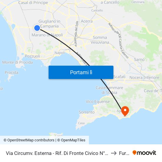 Via Circumv. Esterna - Rif. Di Fronte Civico N° 94 Eurostucchi to Furore map