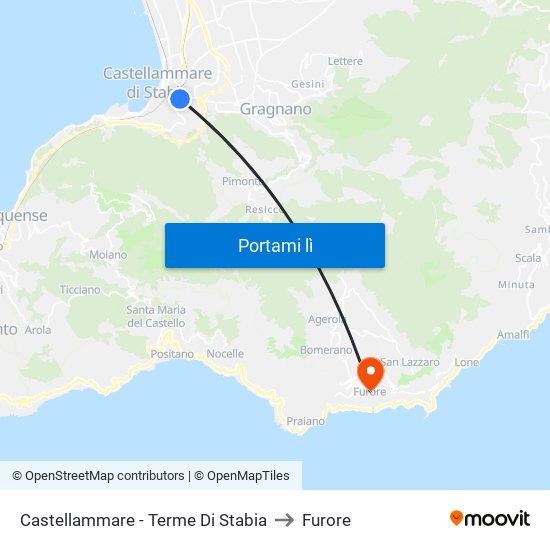 Castellammare - Terme Di Stabia to Furore map