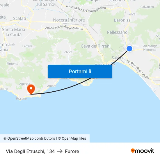 Via Degli Etruschi, 134 to Furore map